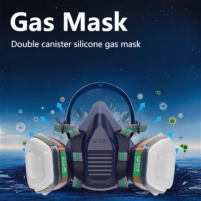 Respirator Half Face - Gasmasker ademhalingsbescherming halfmasker volledig gezichtsbedekkend stof-