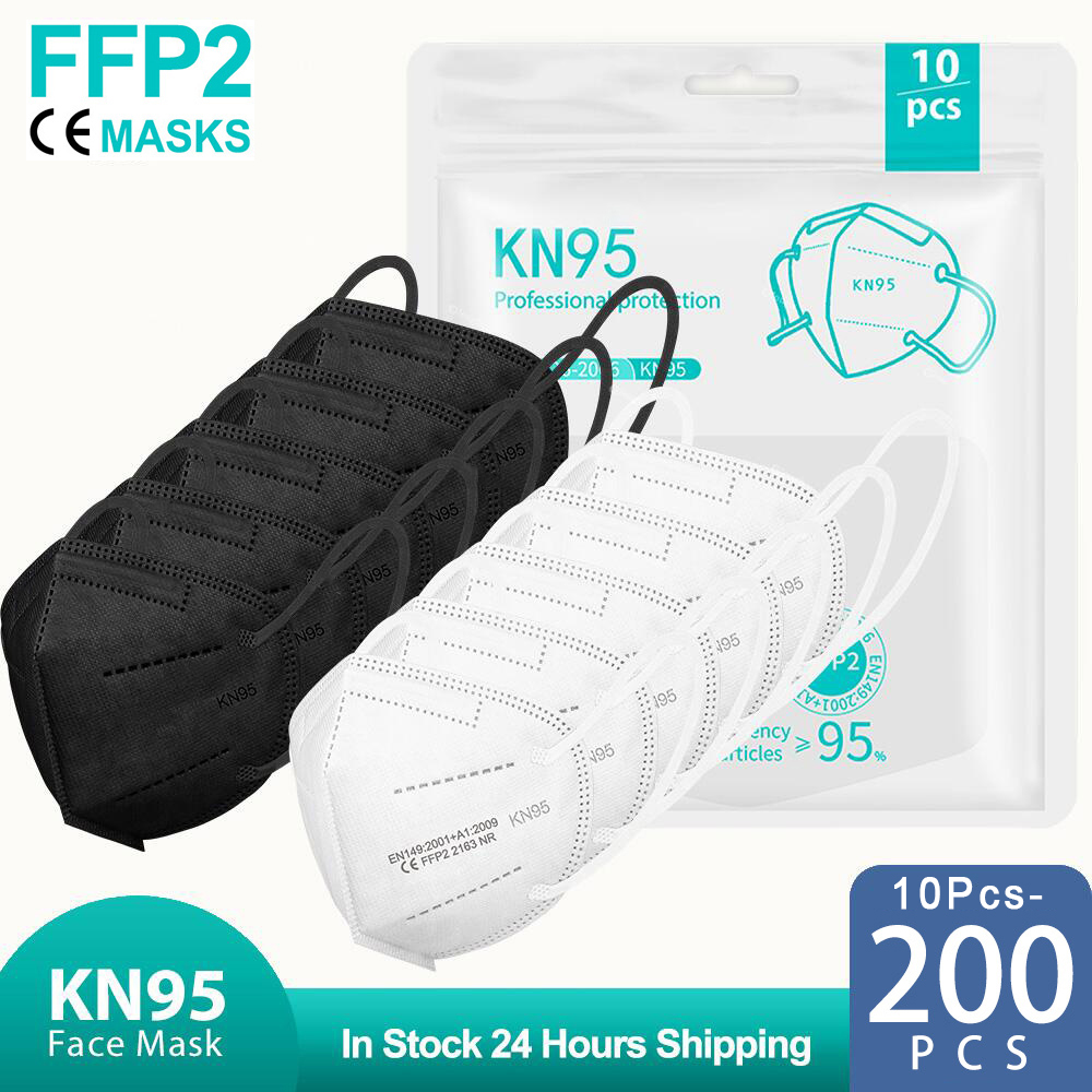 Disposable Surgical Mask - 10-200 stuks Mascarillas FPP2 Zwart KN95