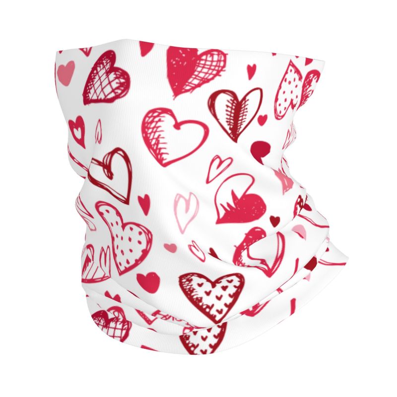 Neck Gaiter Face Cover - Roze Rode Liefdesharten Bandana Nekwarmer Dames