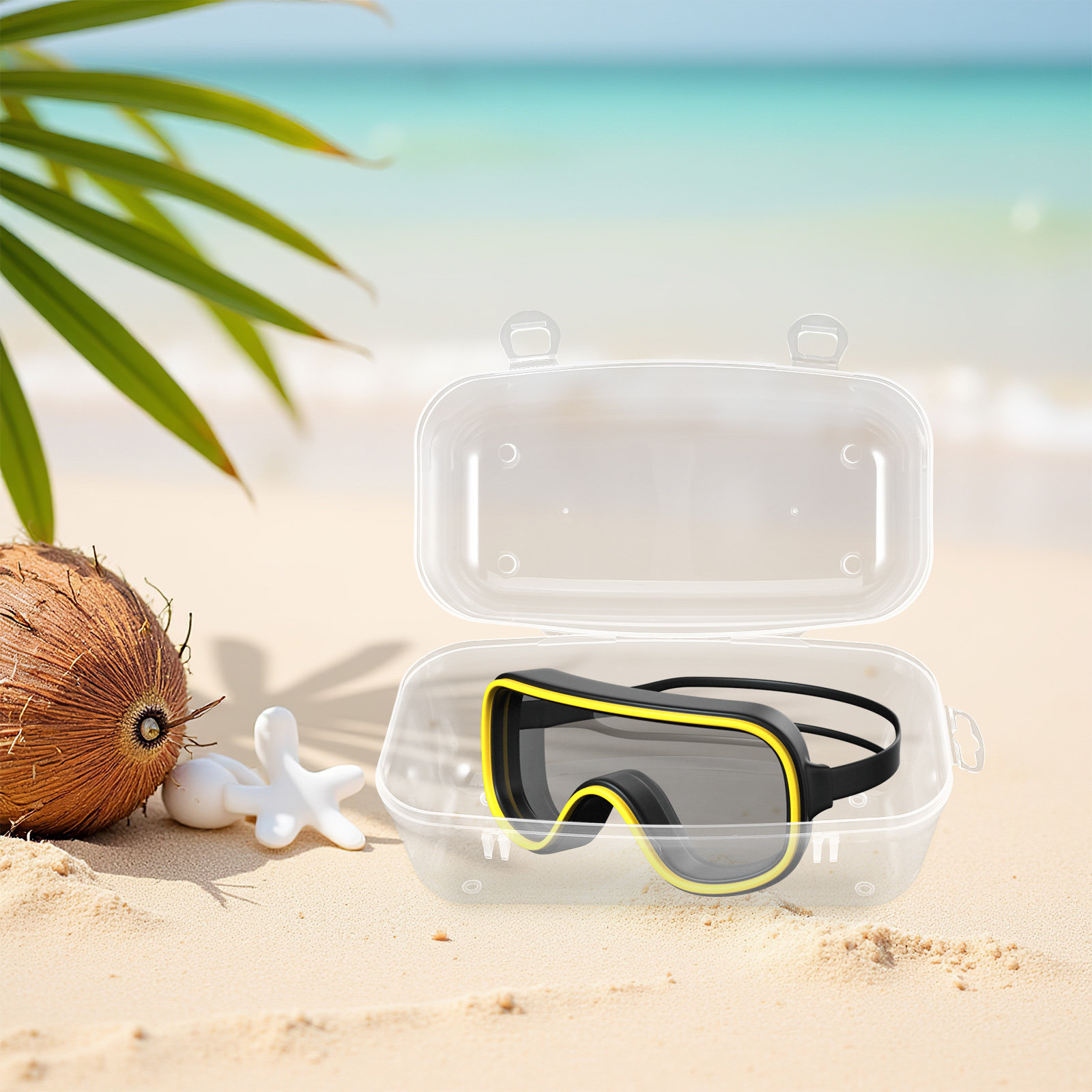 Mask Case Hard Shell - Duikmaskerhoes, harde schaal, waterdicht, draagbaar, transparant